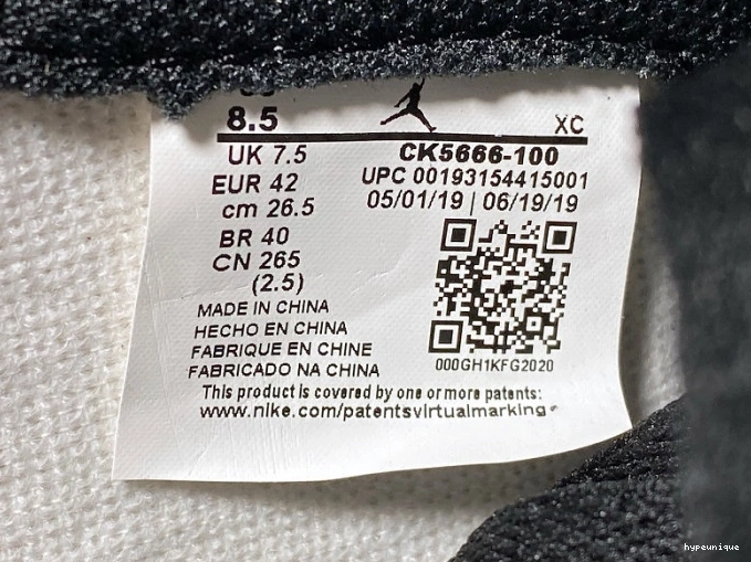 HYPE OG Retro CK5666-100 High 1 Air Fearless Jordan 0629